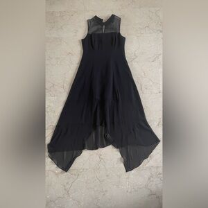 BCBGeneration Black Tiered Ruffled Halter Dress